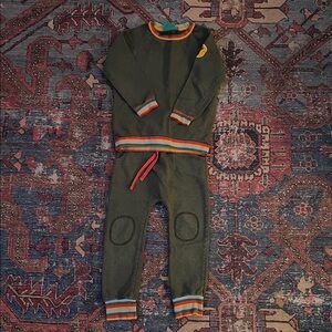 Little Green Radicals Kids Matching Set - Green with Rainbow Accents